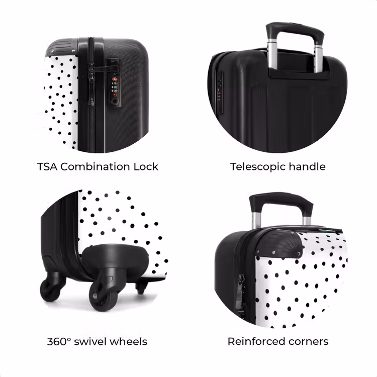 Suitcase - Black dots rain over a white surface — 8