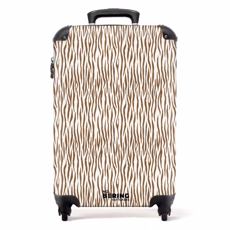 Suitcase - Brown zebra print on light background — 1