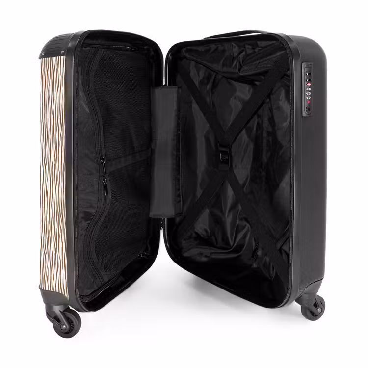 Suitcase - Brown zebra print on light background — 4