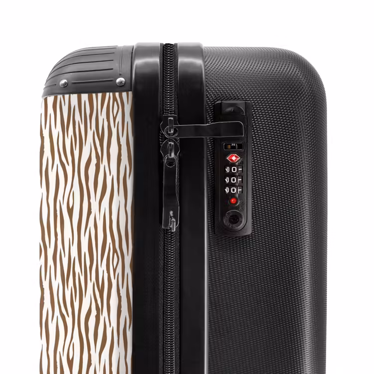 Suitcase - Brown zebra print on light background — 5