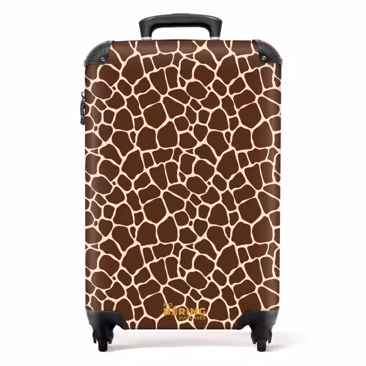 Suitcase - Dark brown giraffe pattern with beige veins — 1