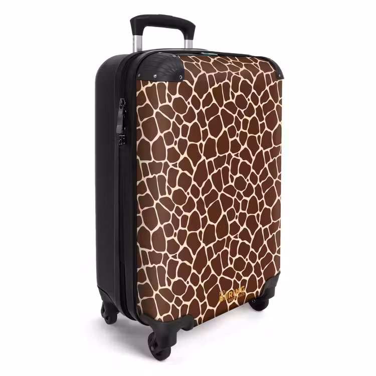 Suitcase - Dark brown giraffe pattern with beige veins — 2