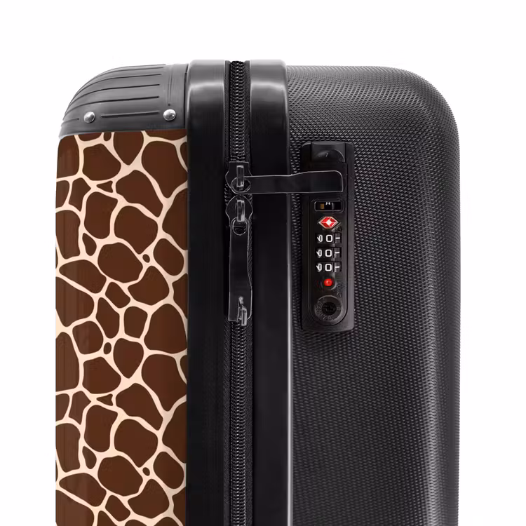 Suitcase - Dark brown giraffe pattern with beige veins — 5