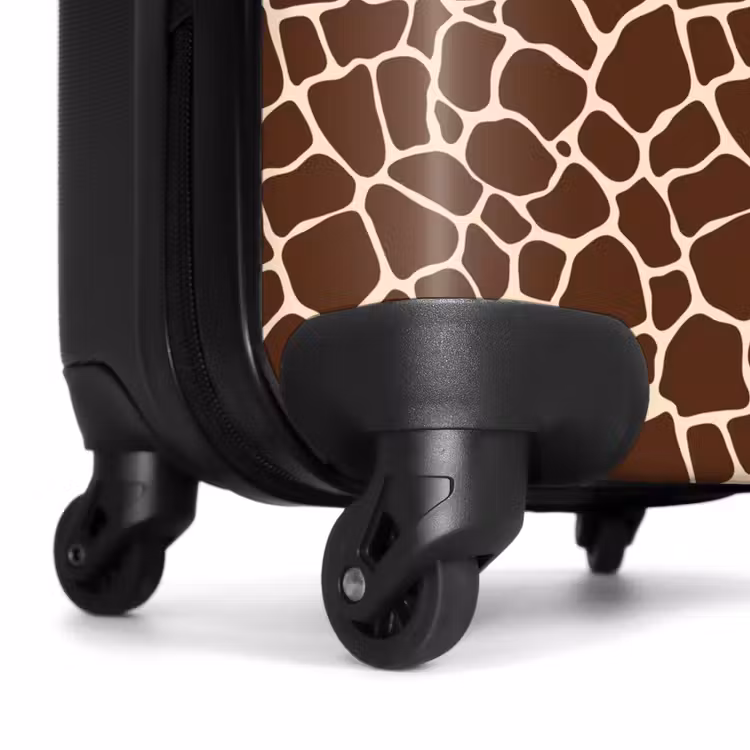 Suitcase - Dark brown giraffe pattern with beige veins — 6