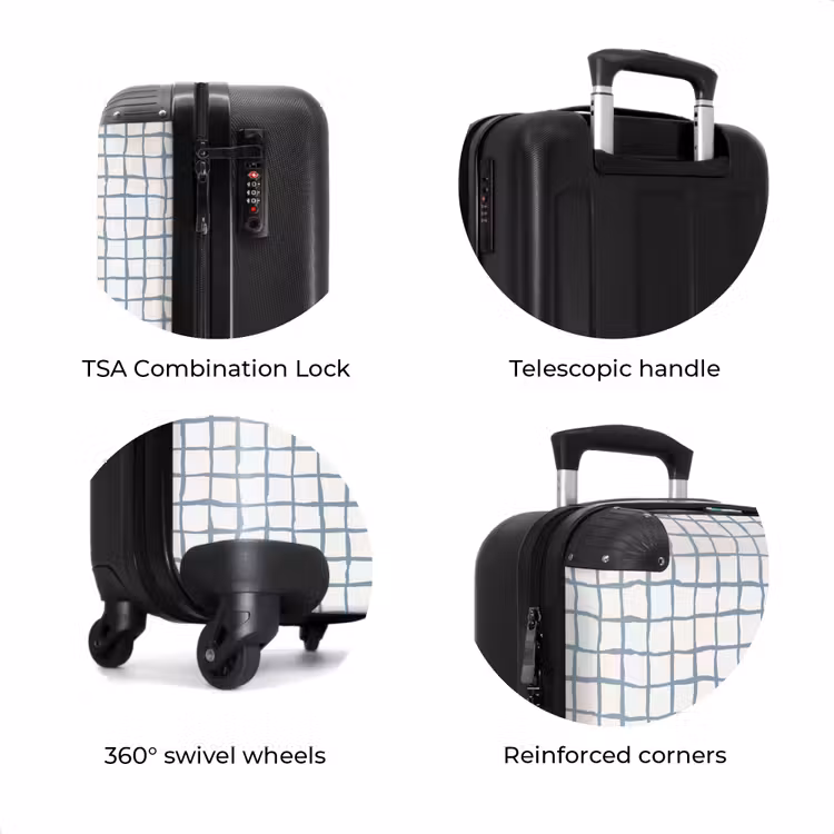 Suitcase - Hand-drawn blue grid with soft corners — 7