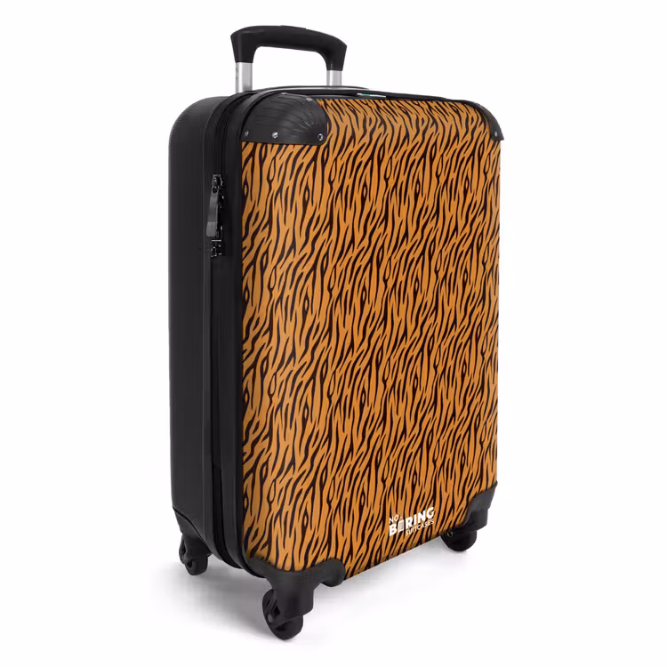 Suitcase - Orange tiger stripes with flowing motif — 2