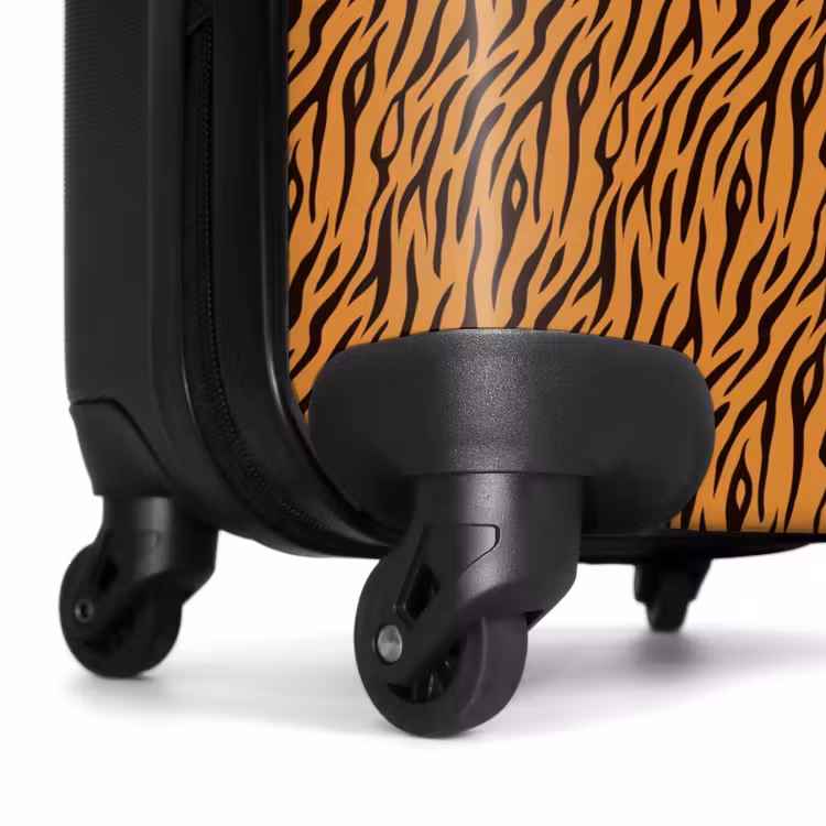 Suitcase - Orange tiger stripes with flowing motif — 6