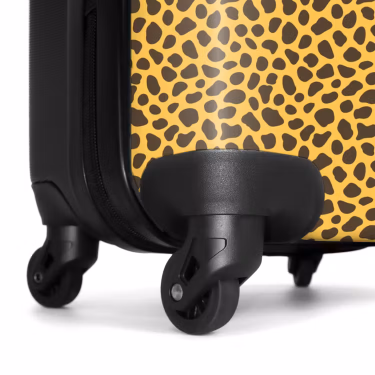 Suitcase - Yellow background with dense leopard pattern — 6