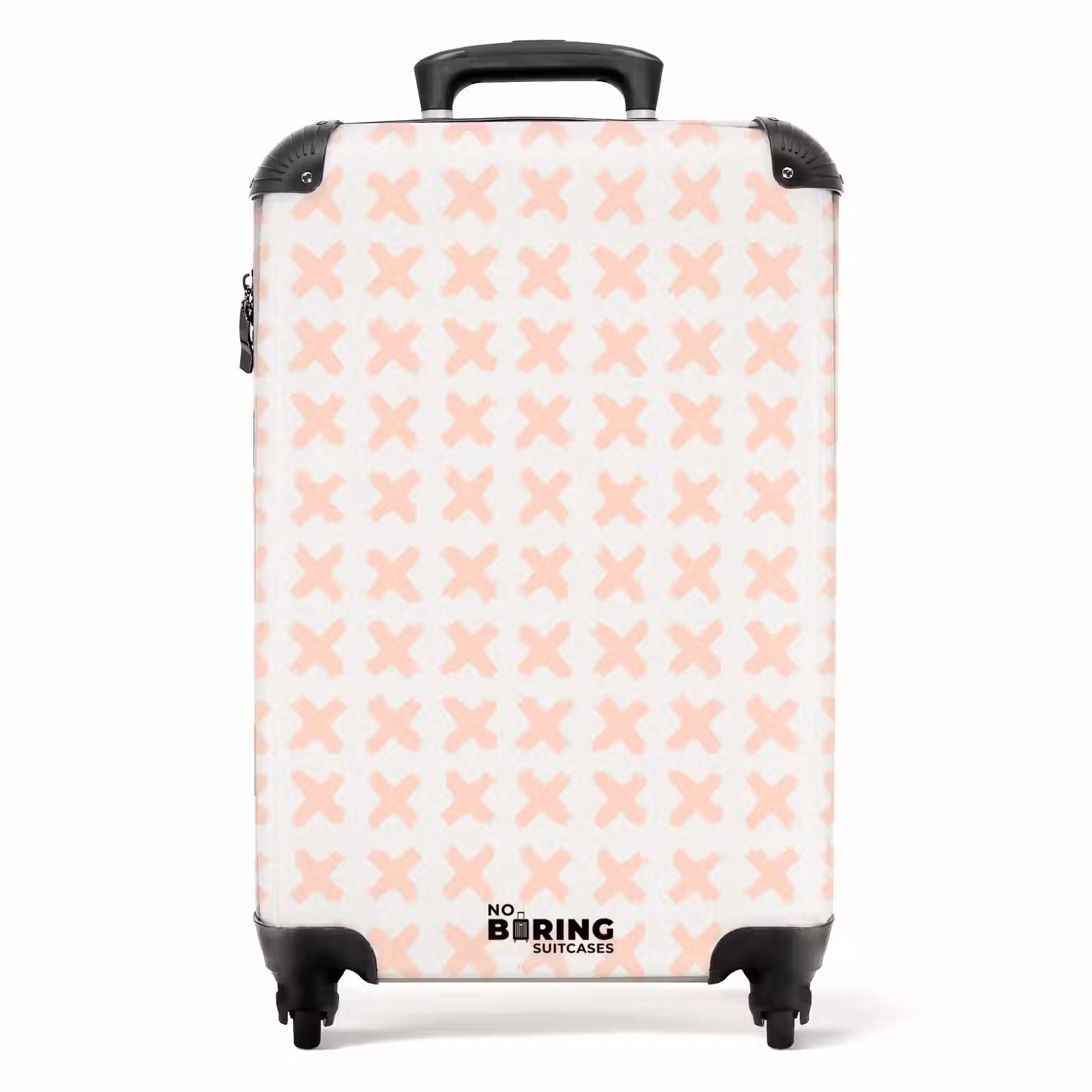 Suitcase - Coral crosses on off-white — 1