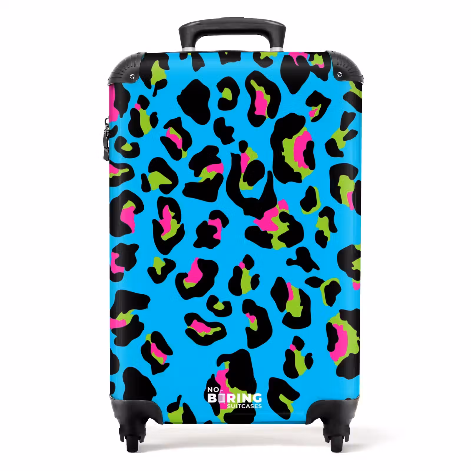 Suitcase - Panther pattern in neon colors on blue background — 1