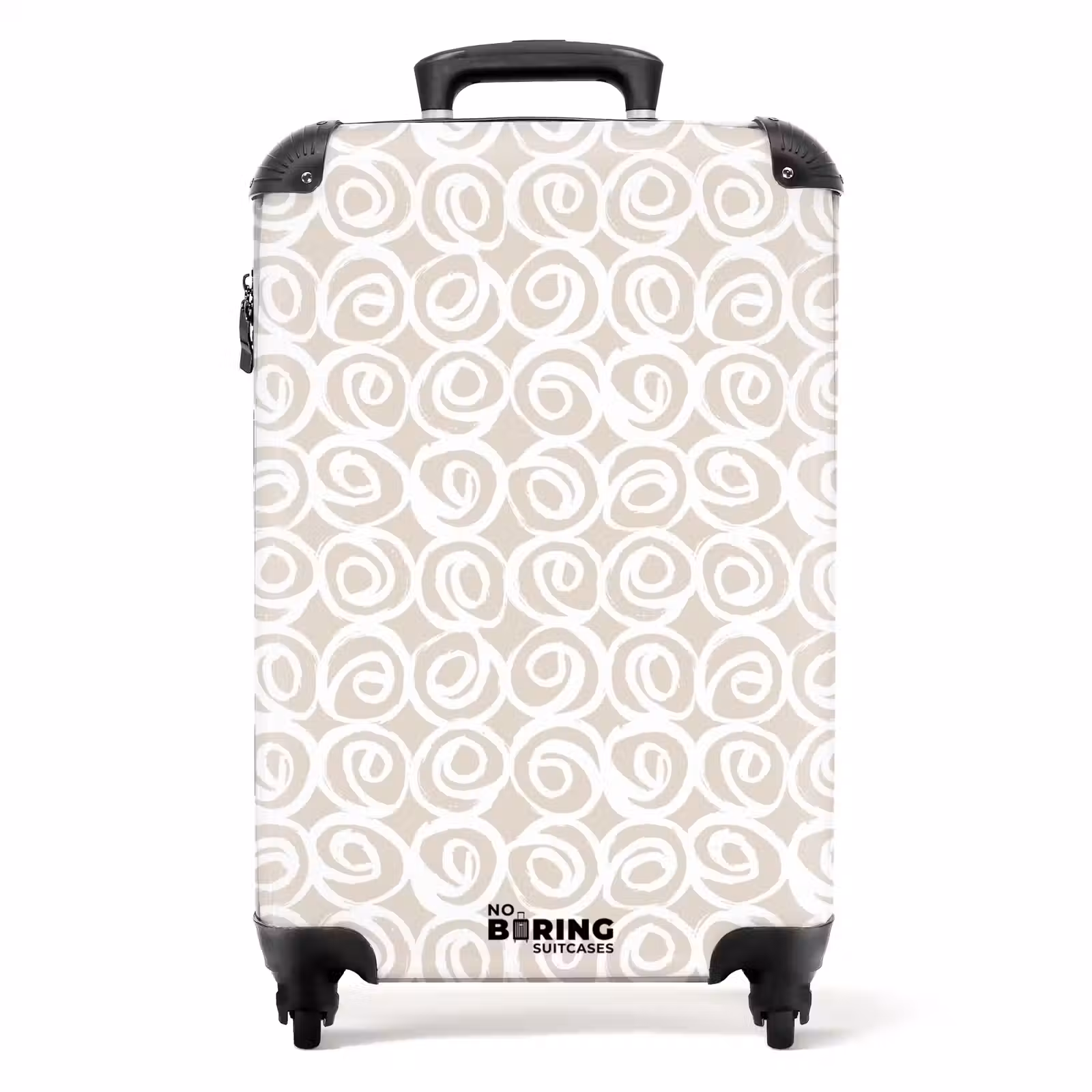 Suitcase - White curls on taupe background — 1