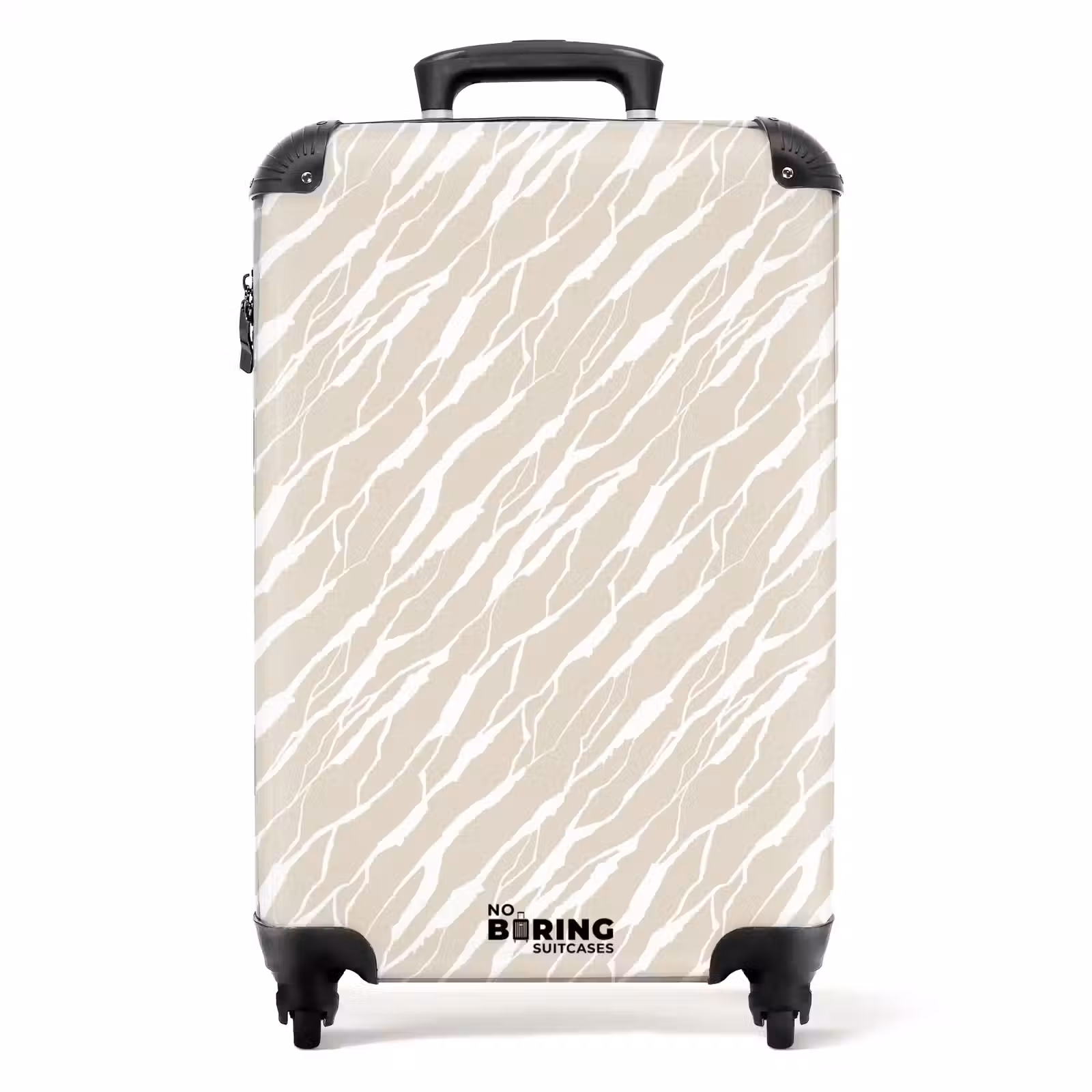 Suitcase - White lines over beige background — 1