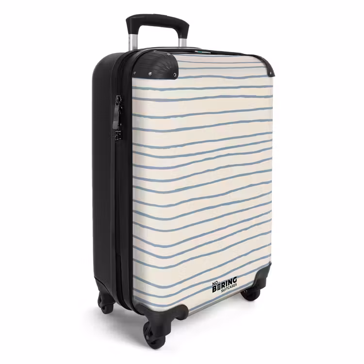 Suitcase - Blue hand-drawn stripes — 2