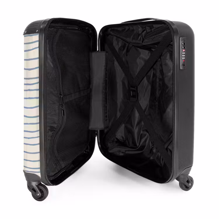 Suitcase - Blue hand-drawn stripes — 4