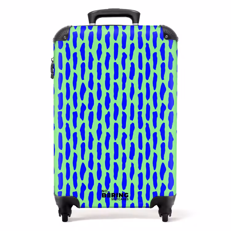 Suitcase - Blue pattern on mint green — 1