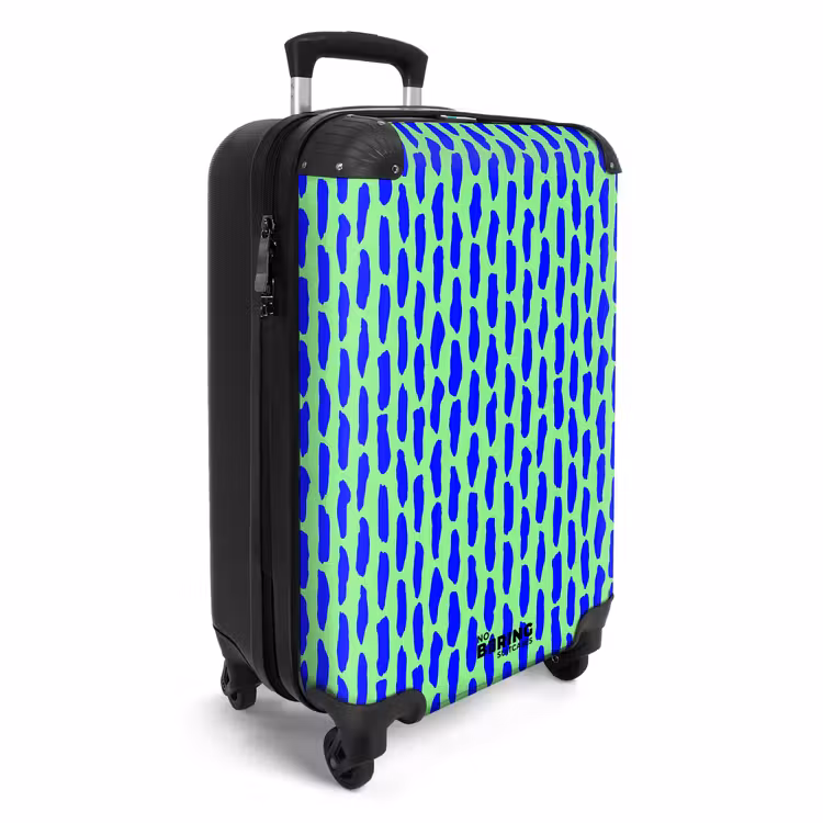 Suitcase - Blue pattern on mint green — 2