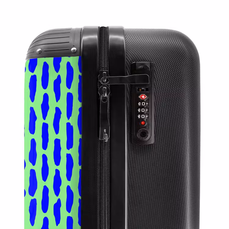 Suitcase - Blue pattern on mint green — 5