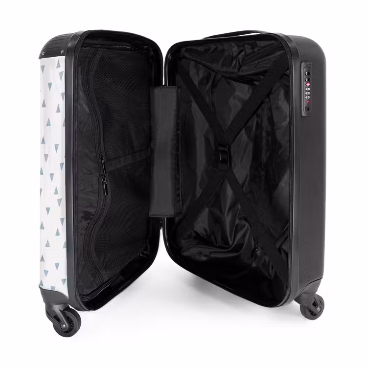 Suitcase - Blue triangles on a white surface — 4