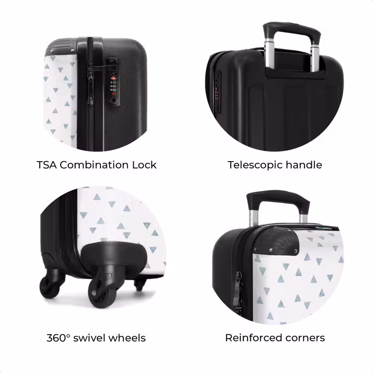 Suitcase - Blue triangles on a white surface — 7