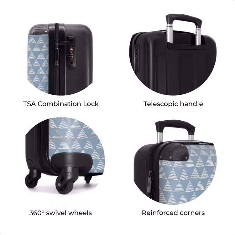 Suitcase - Blue triangles pattern — 7