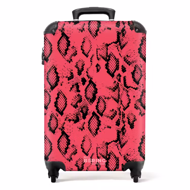 Suitcase - Bright pink snake print — 1