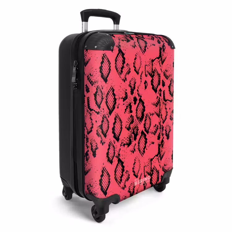 Suitcase - Bright pink snake print — 2
