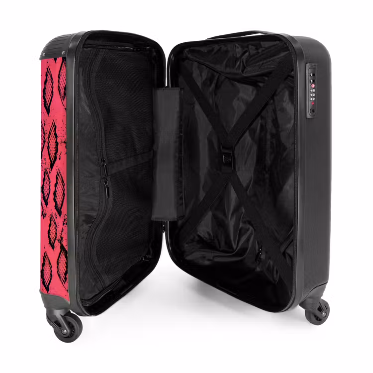 Suitcase - Bright pink snake print — 4