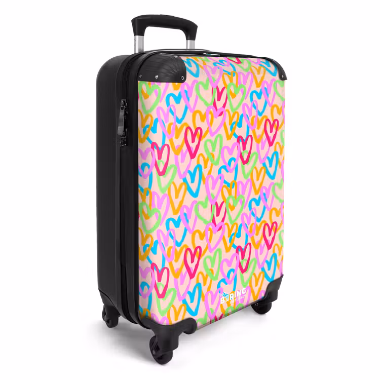 Suitcase - Colorful heart pattern on pastel pink — 2