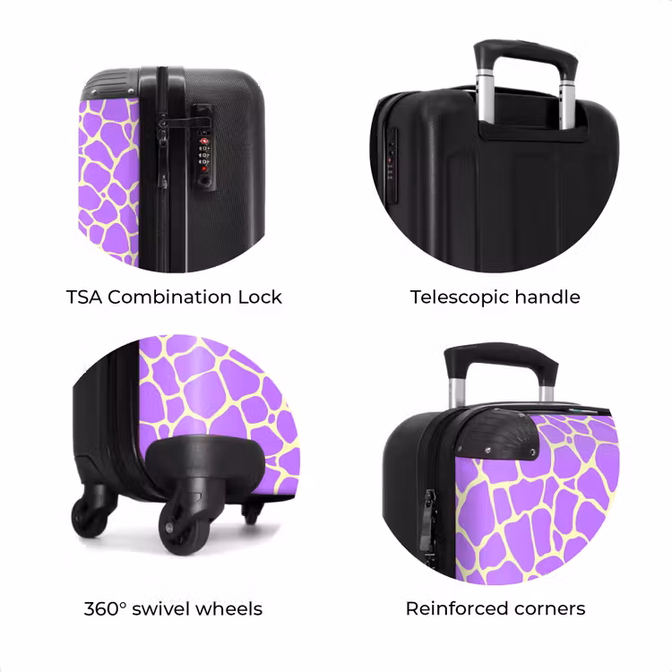 Suitcase - Giraffe print in lavender — 7