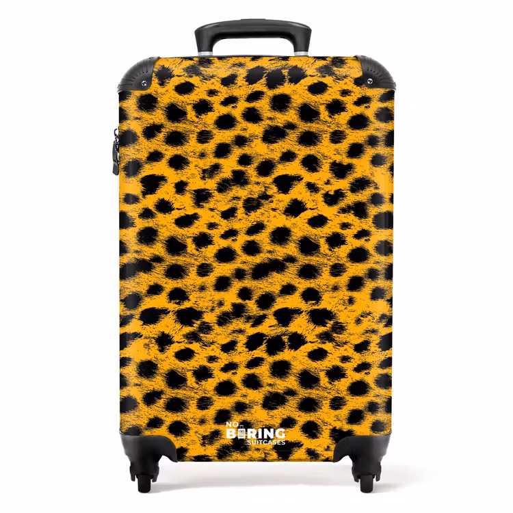 Suitcase - Golden yellow panther print — 1