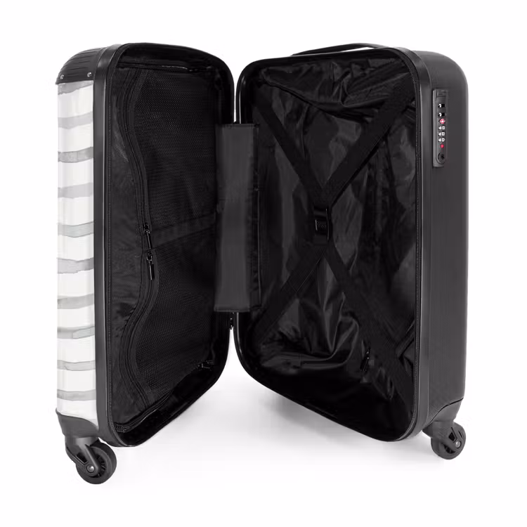 Suitcase - Gray watercolor stripes on white — 4