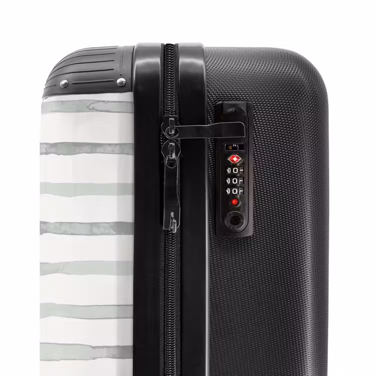 Suitcase - Gray watercolor stripes on white — 5