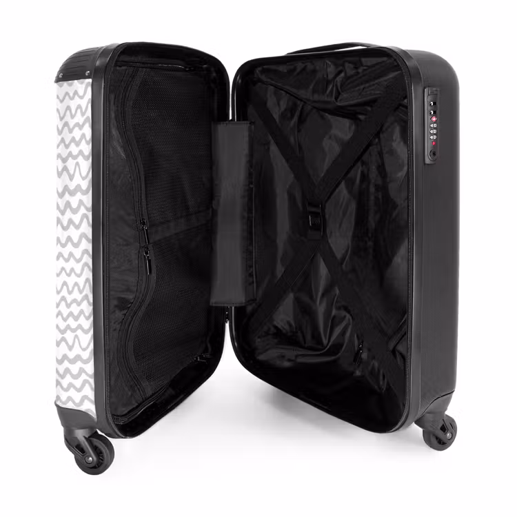Suitcase - Gray wavy lines on white — 4