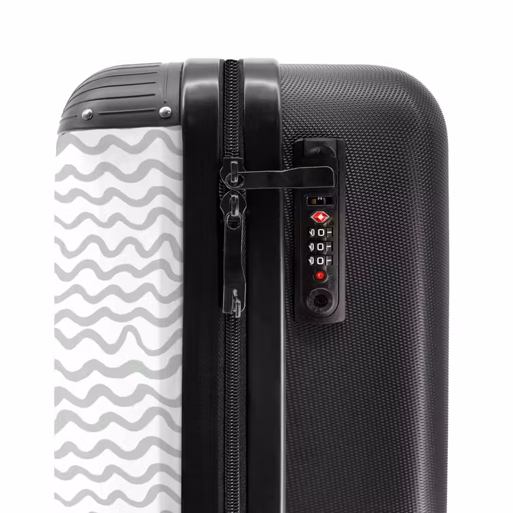 Suitcase - Gray wavy lines on white — 5
