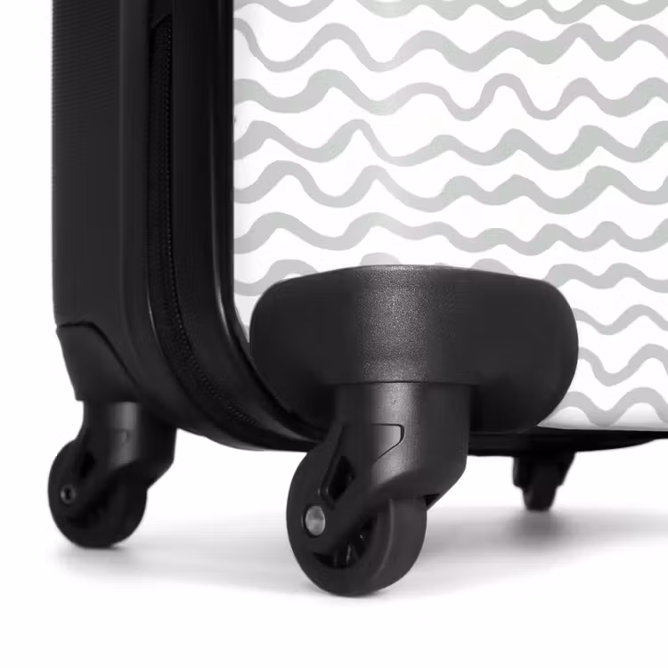 Suitcase - Gray wavy lines on white — 6