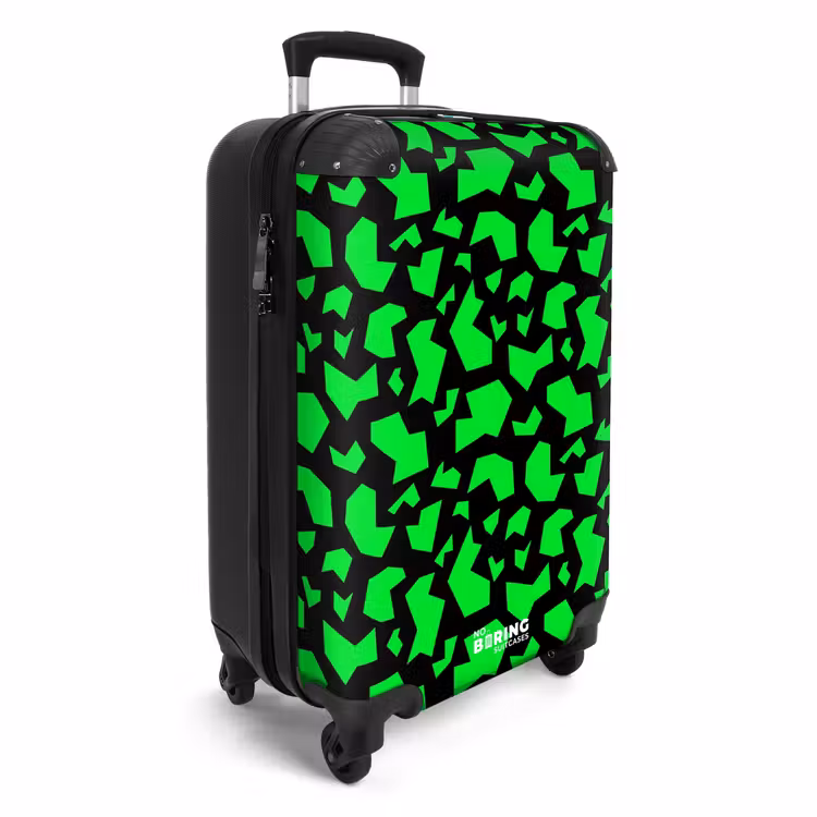 Suitcase - Green fragments on black — 2