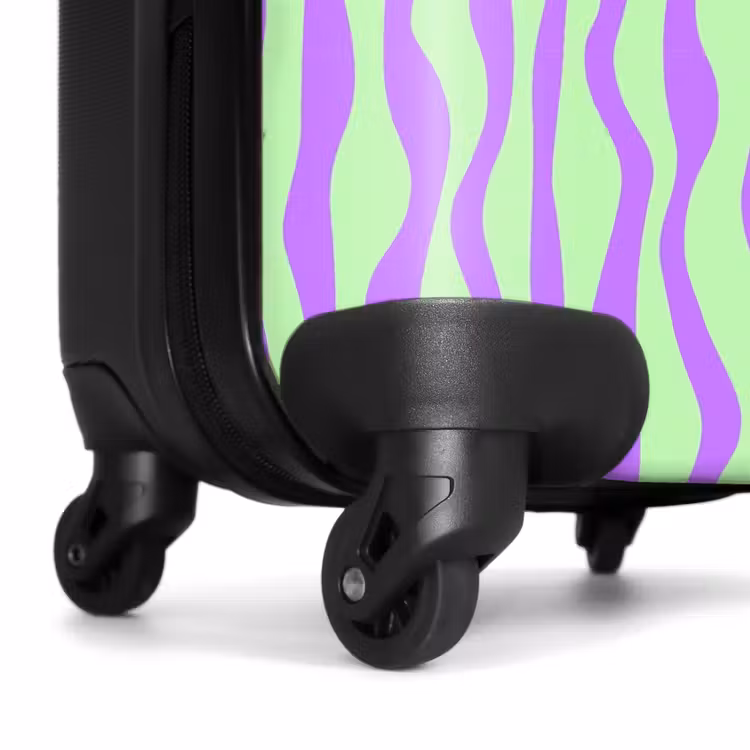 Suitcase - Lilac stripes on a mint green background — 6