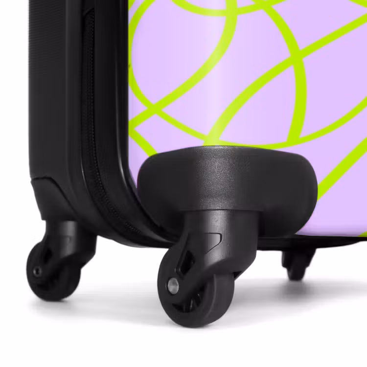 Suitcase - Lime green lines on lilac — 6
