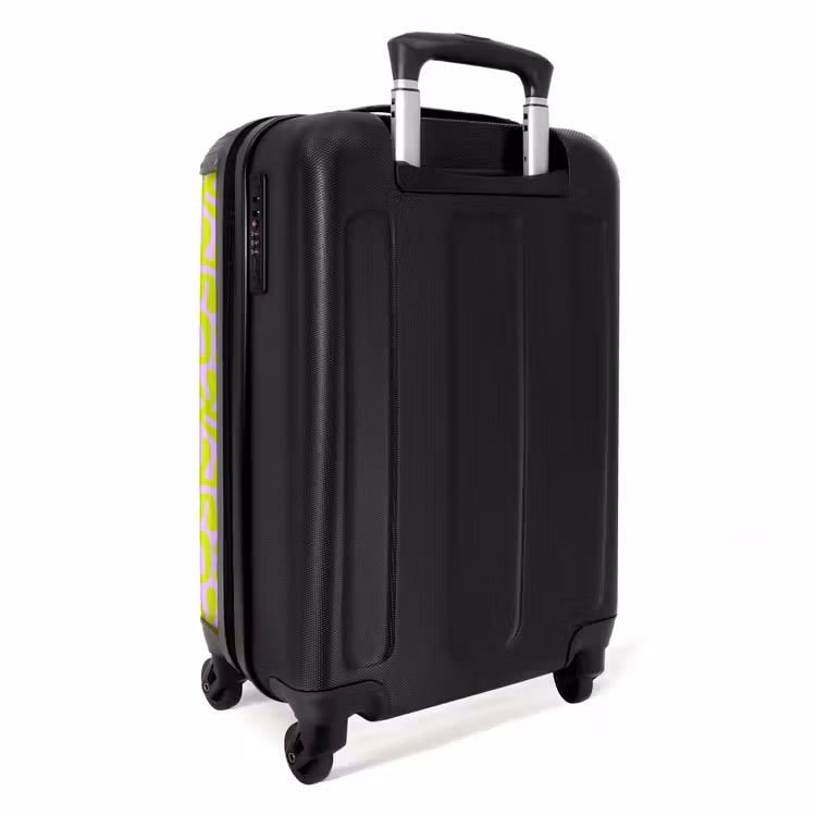 Suitcase - Neon leaves on light pink background — 3