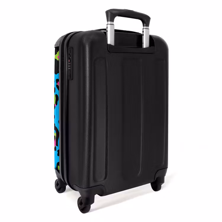 Suitcase - Panther pattern in neon colors on blue background — 3