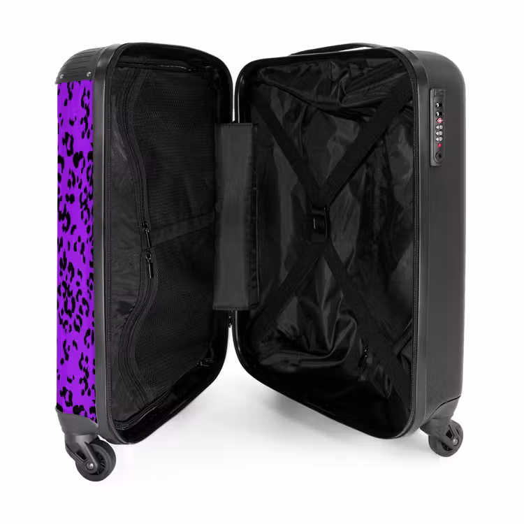 Suitcase - Panther pattern in purple and black — 4