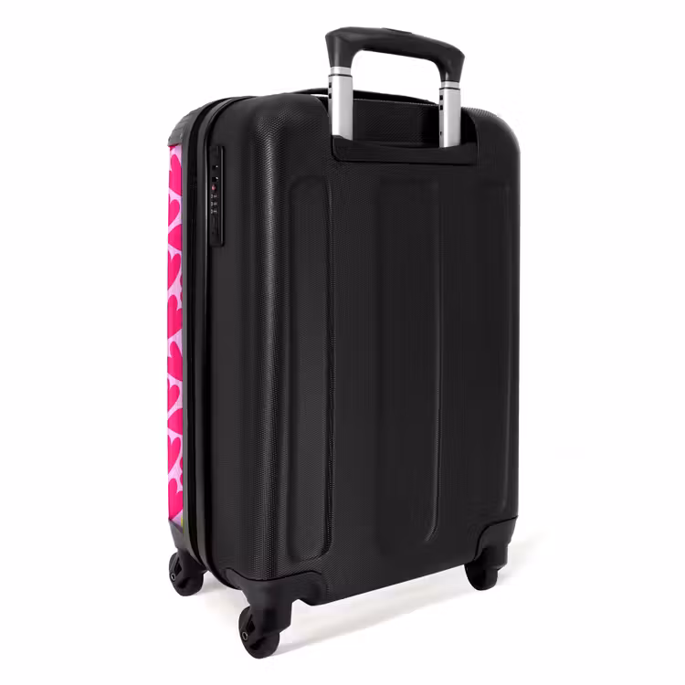 Suitcase - Pink and lime green hearts on light pink background — 3