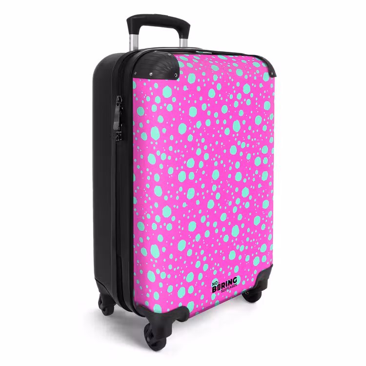 Suitcase - Turquoise dots on bright pink background — 2
