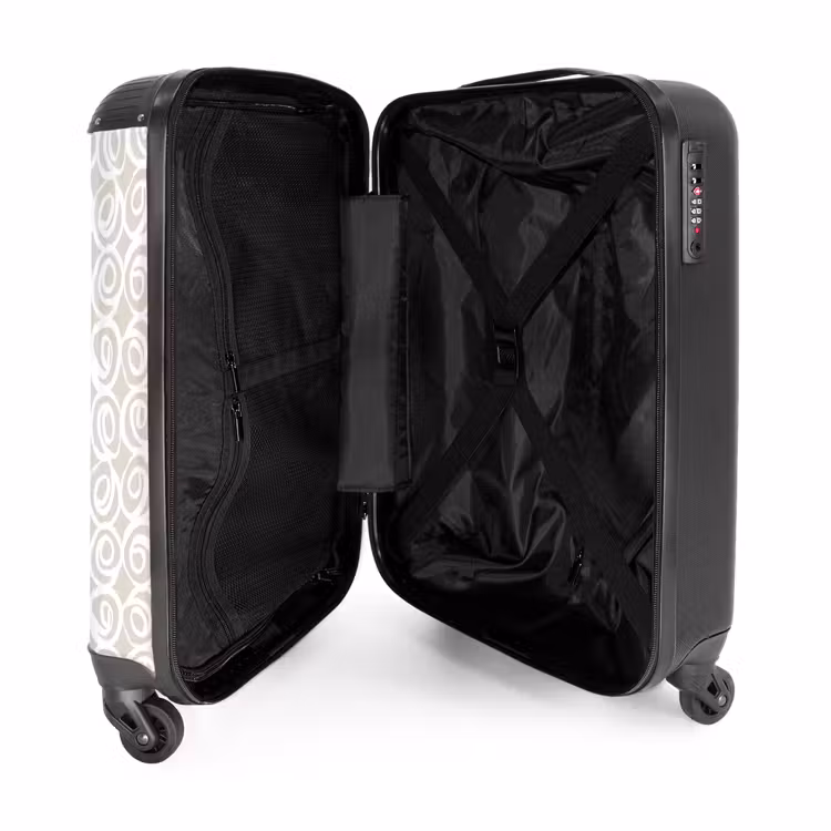 Suitcase - White curls on taupe background — 4