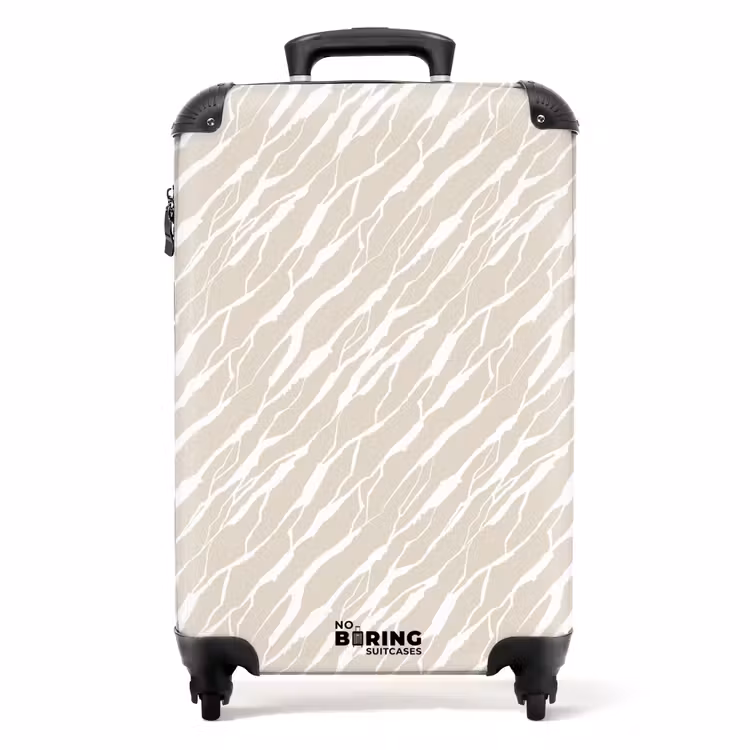 Suitcase - White lines over beige background — 1
