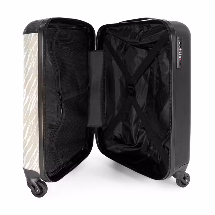 Suitcase - White lines over beige background — 4
