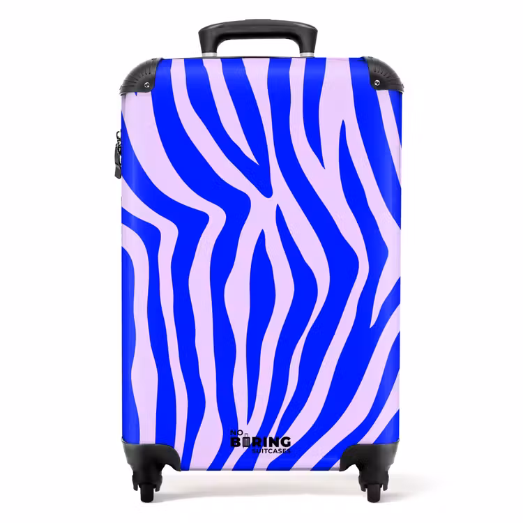 Suitcase - Zebra pattern blue and lilac — 1