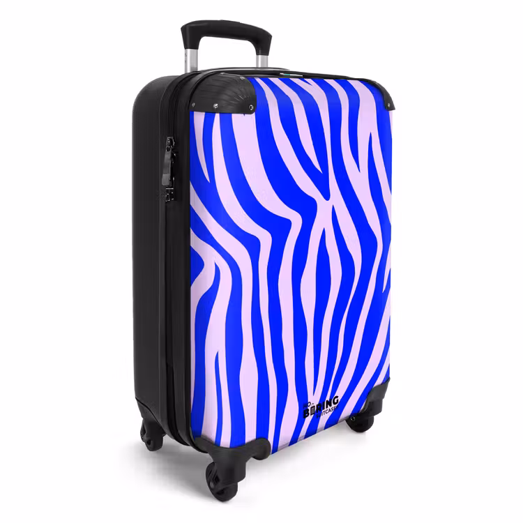 Suitcase - Zebra pattern blue and lilac — 2