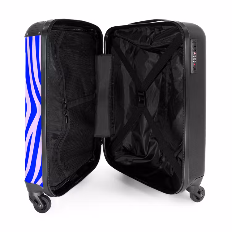 Suitcase - Zebra pattern blue and lilac — 4