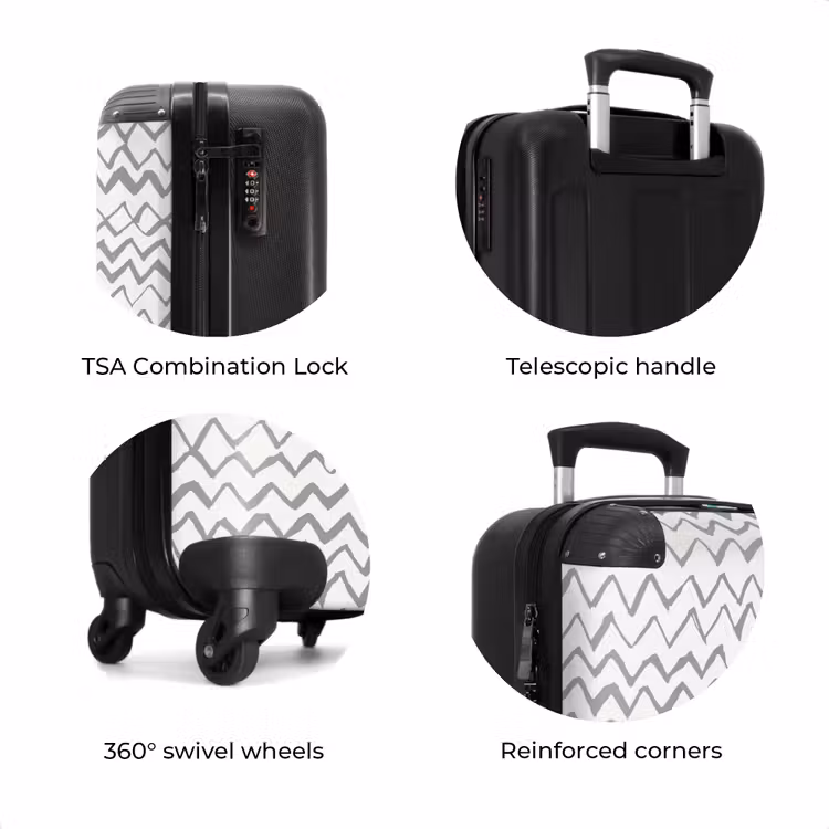 Suitcase - Zigzag brush strokes in gray — 7